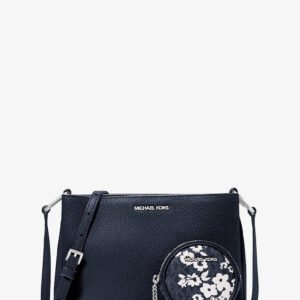Michael Kors Trisha Pebbled Leather Crossbody Bag With Printed Signature Logo Pouch