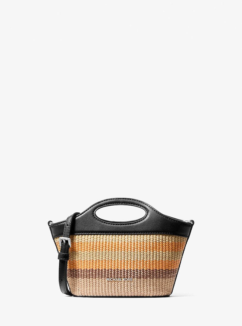 Michael Kors Tatum Small Striped Woven Crossbody Bag