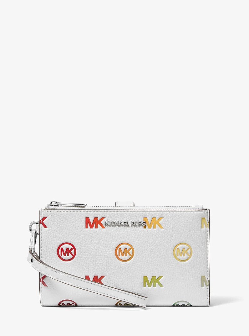 Michael Kors Jet Set Travel Rainbow Logo Embossed Wristlet