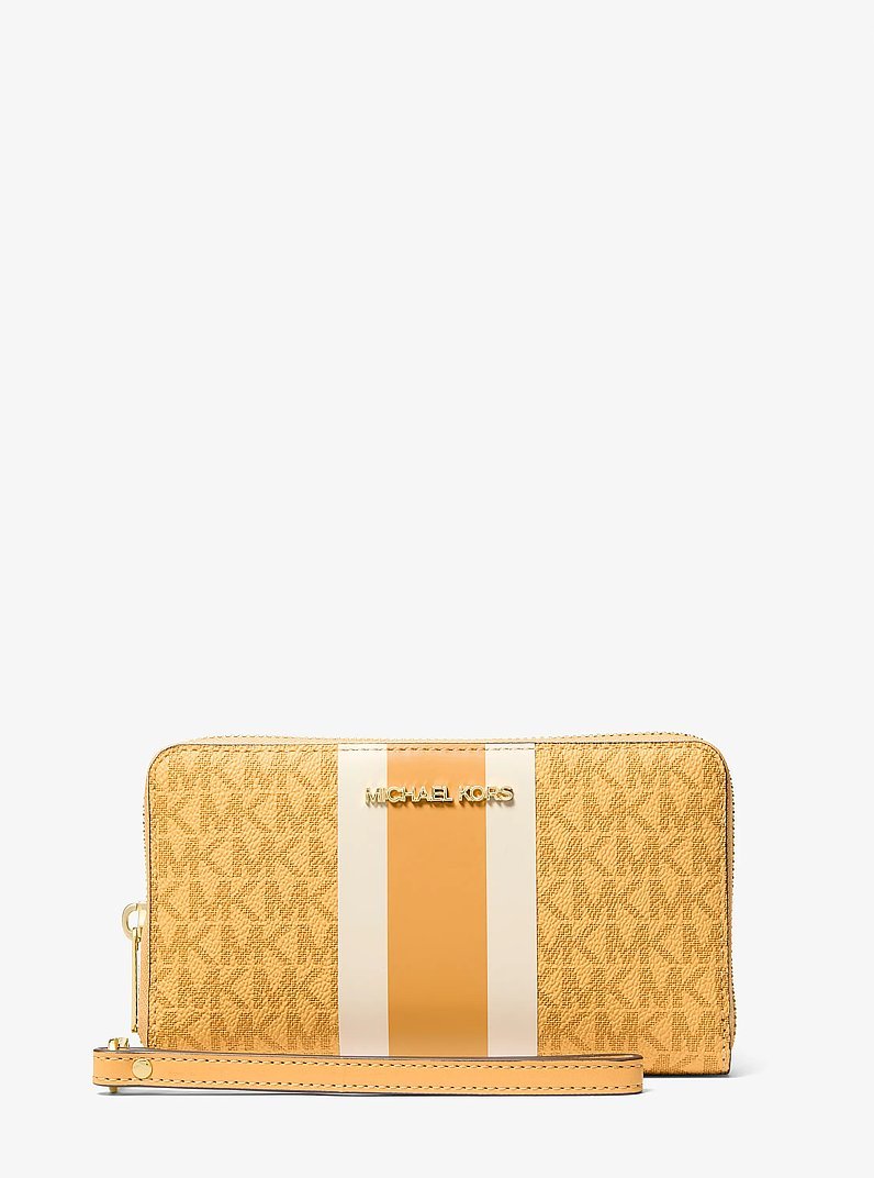Michael Kors Jet Set Travel Large Striped Signature Logo Smartphone Wallet - Image 4