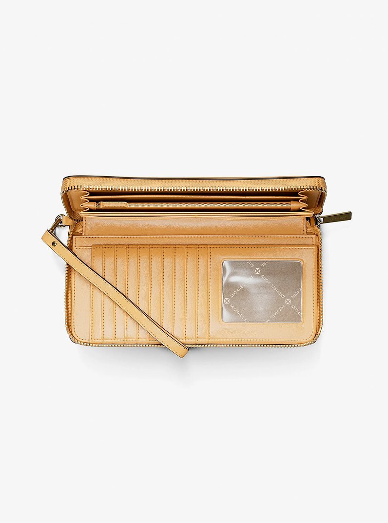 Michael Kors Jet Set Travel Large Pebbled Leather Wristlet - Image 7