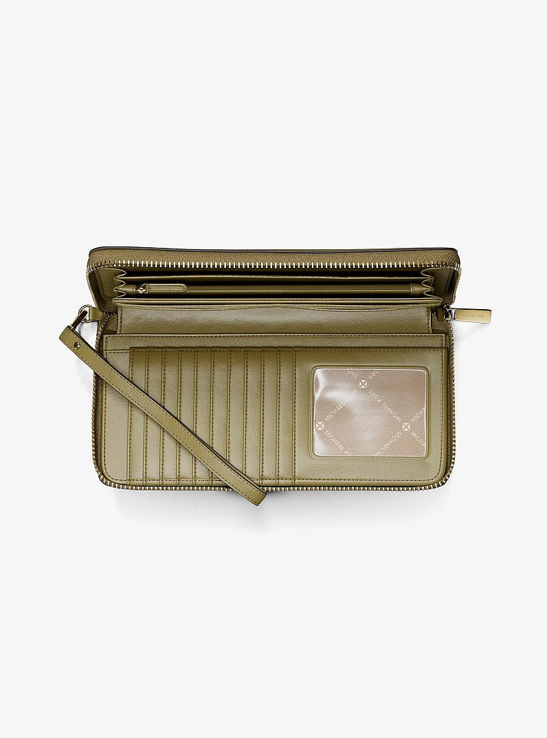 Michael Kors Jet Set Travel Large Pebbled Leather Wristlet - Image 4