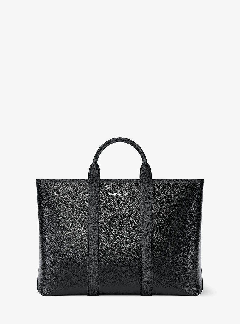 Michael Kors Cooper Medium Pebbled Leather and Signature Logo Tote Bag
