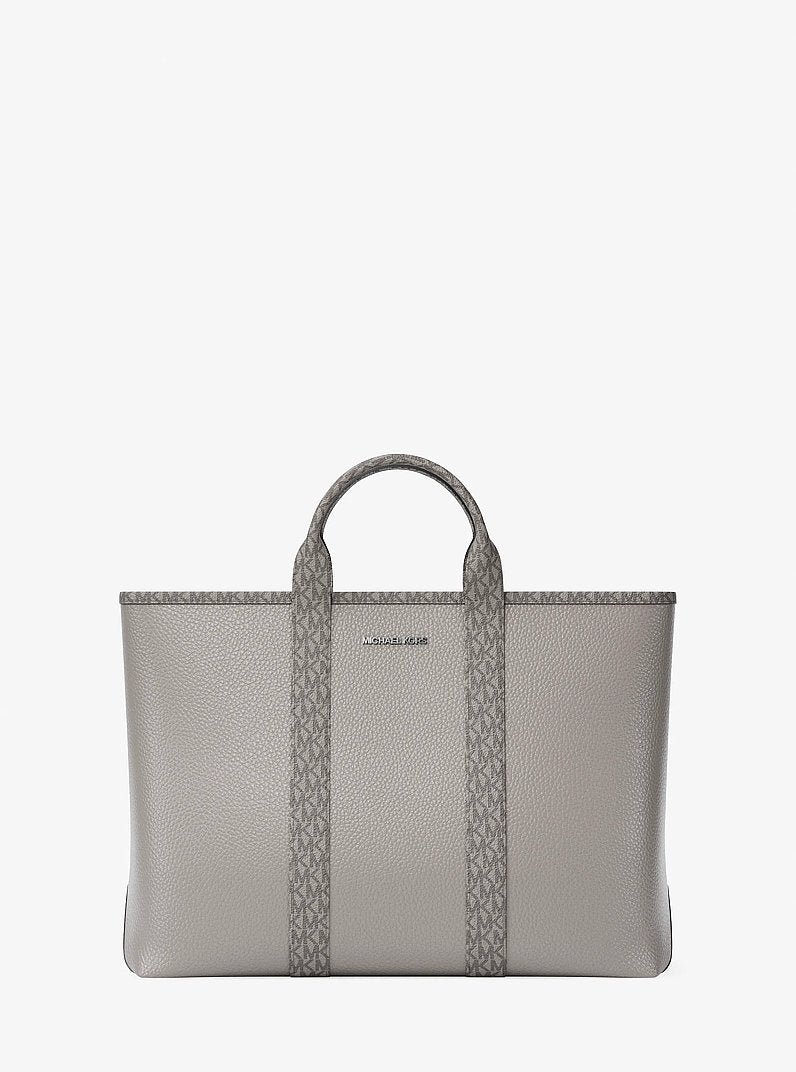 Michael Kors Cooper Medium Pebbled Leather and Signature Logo Tote Bag - Image 6