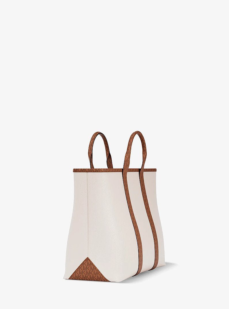 Michael Kors Cooper Medium Pebbled Leather and Signature Logo Tote Bag - Image 13