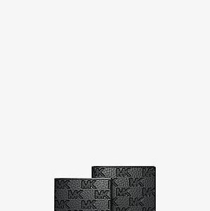 Michael Kors Hudson Logo Embossed Leather Billfold Wallet and Passcase
