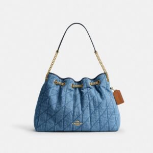 Coach Evelyn Shoulder Bag In Regenerative Cotton With Quilting