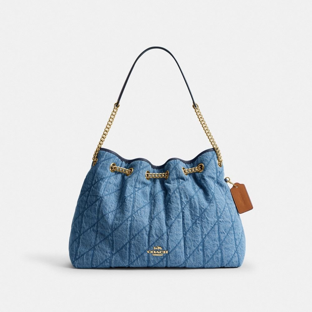 Coach Evelyn Shoulder Bag In Regenerative Cotton With Quilting