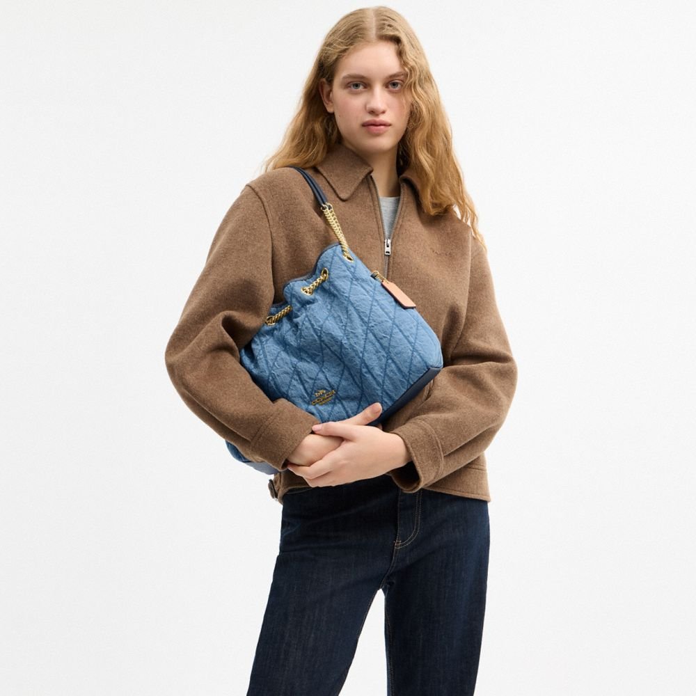 Coach Evelyn Shoulder Bag In Regenerative Cotton With Quilting - Image 2