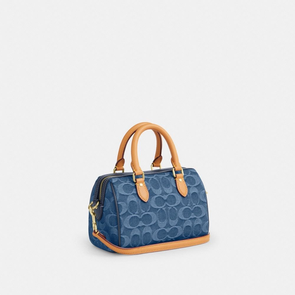 Coach Mini Rowan Crossbody Bag In Signature Denim - Image 4