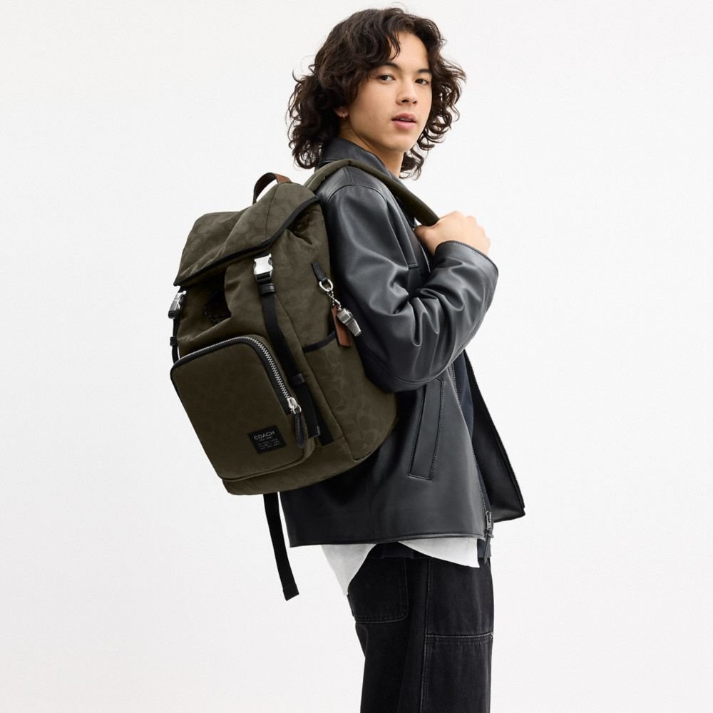 Coach Logan Backpack In Signature Nylon - Image 2