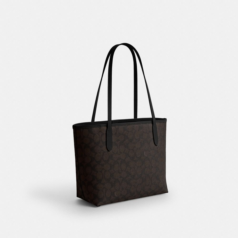 Coach Medium City Tote Bag In Signature Canvas - Image 4