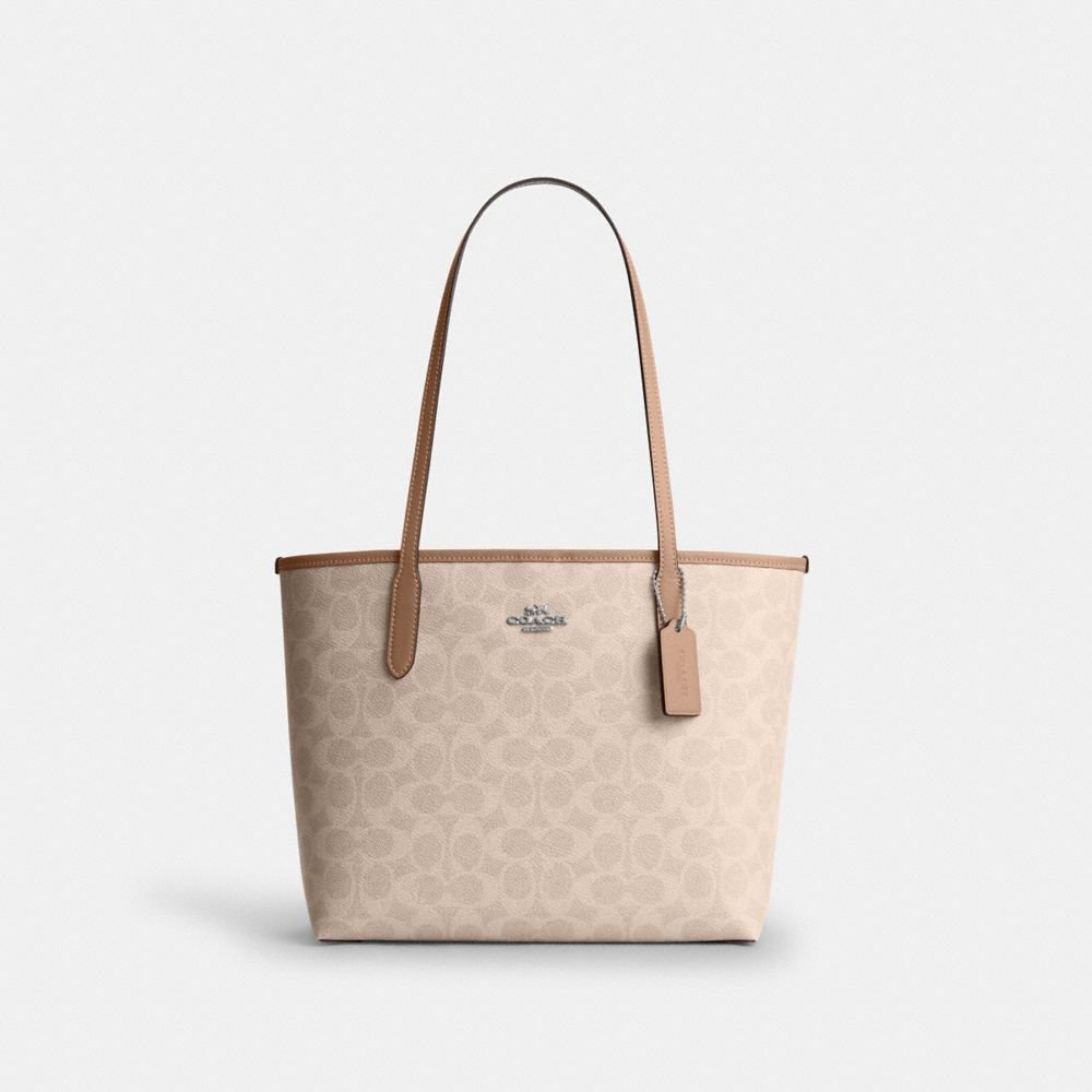 Coach Medium City Tote Bag In Signature Canvas - Image 5