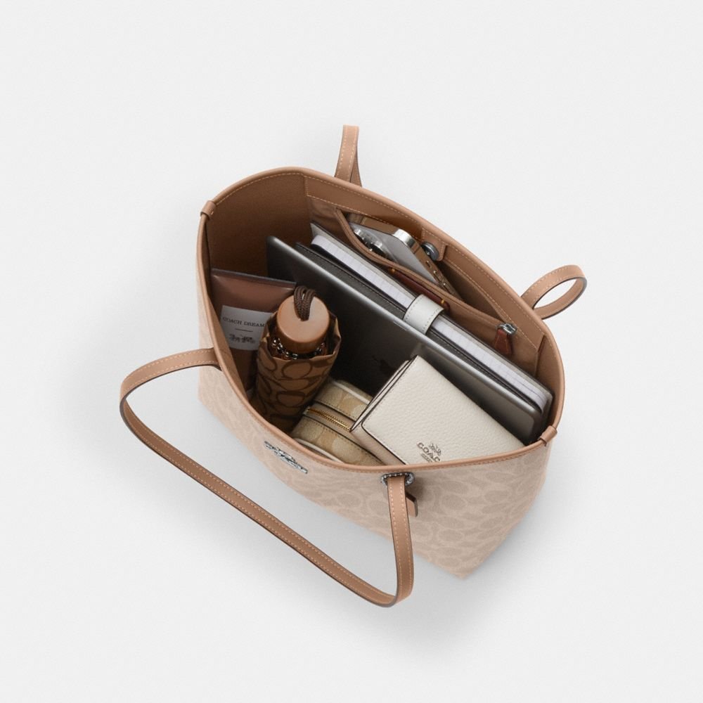 Coach Medium City Tote Bag In Signature Canvas - Image 7