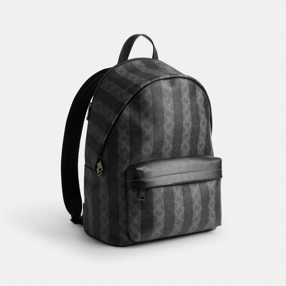 Coach Taylor Backpack In Signature Canvas With Stripes - Image 4