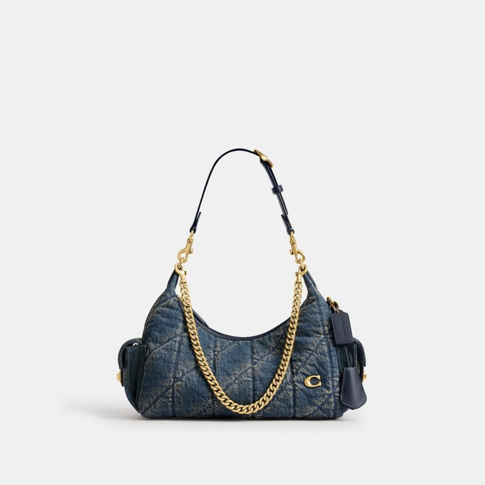 Coach Pocket Juliet Bag 30 In Regenerative Cotton Denim With Quilting