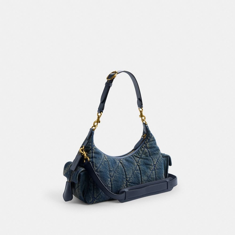 Coach Pocket Juliet Bag 30 In Regenerative Cotton Denim With Quilting - Image 4