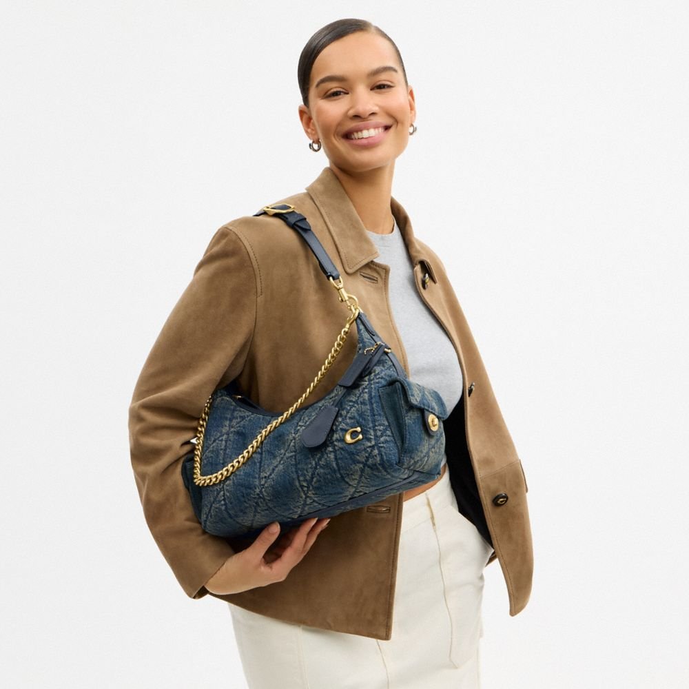 Coach Pocket Juliet Bag 30 In Regenerative Cotton Denim With Quilting - Image 3