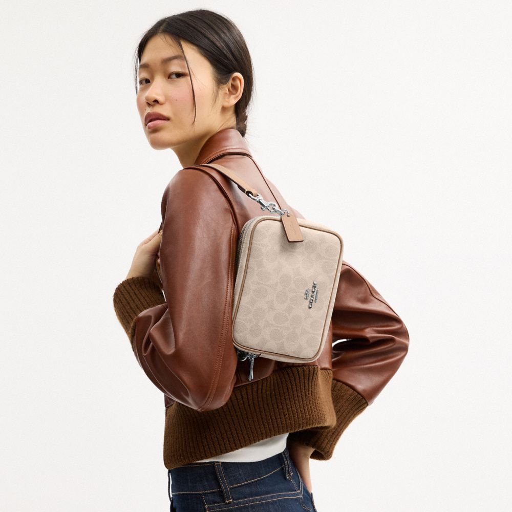 Coach Mini Carey Crossbody Bag In Signature Canvas - Image 2