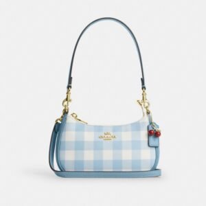 Coach Teri Mini Crossbody Bag With Gingham Print And Charm