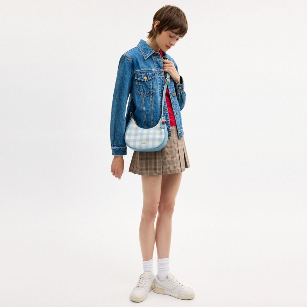 Coach Emily Shoulder Bag With Gingham Print And Charm - Image 3
