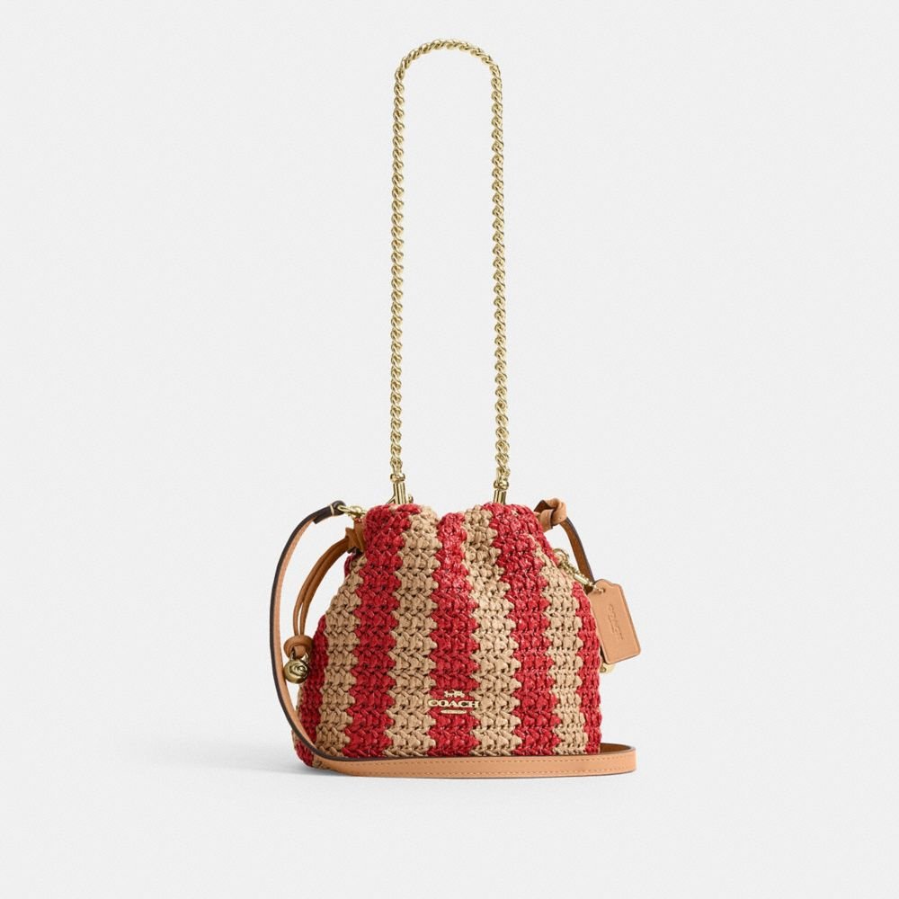 Coach Faye Mini Drawstring Bag With Stripes