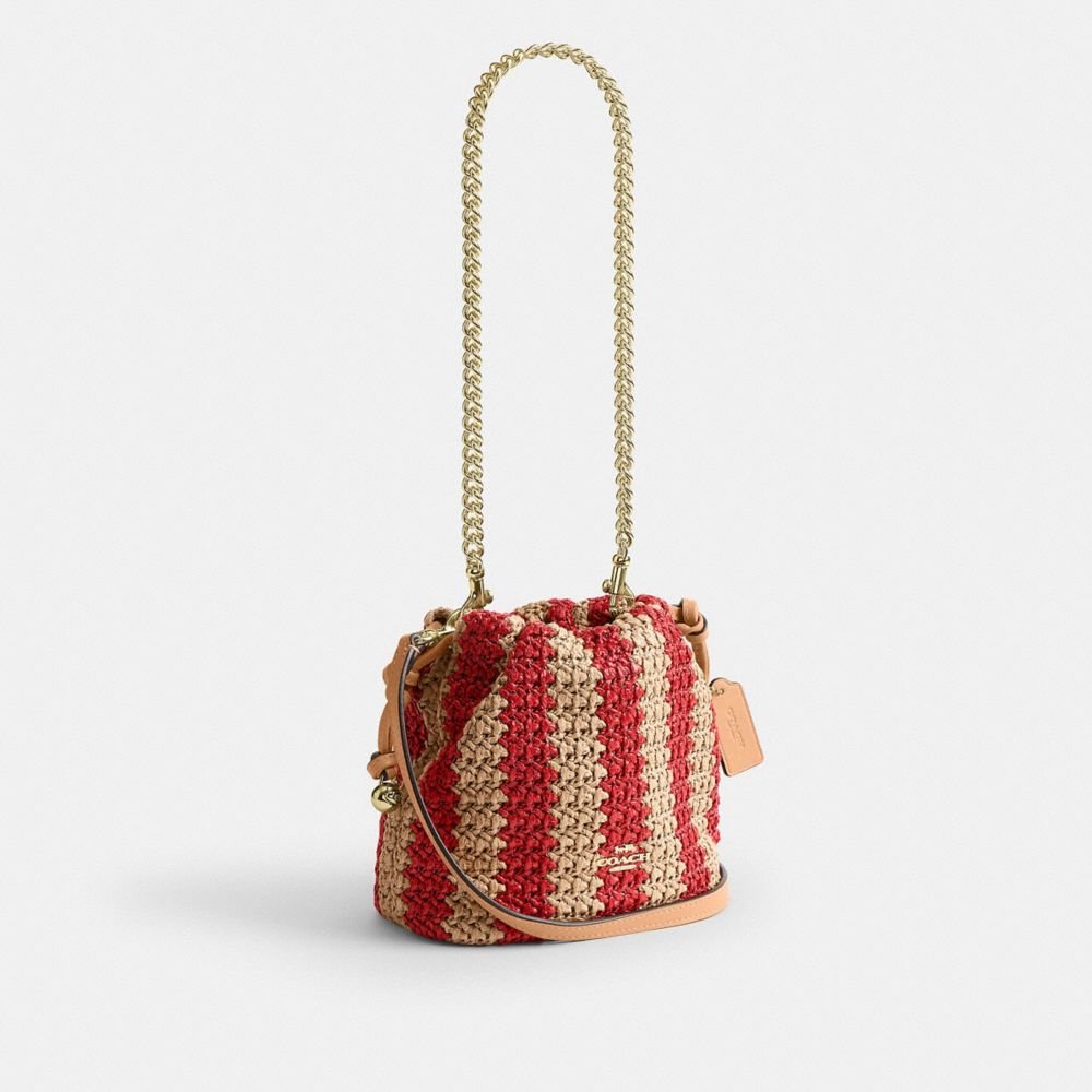 Coach Faye Mini Drawstring Bag With Stripes - Image 4