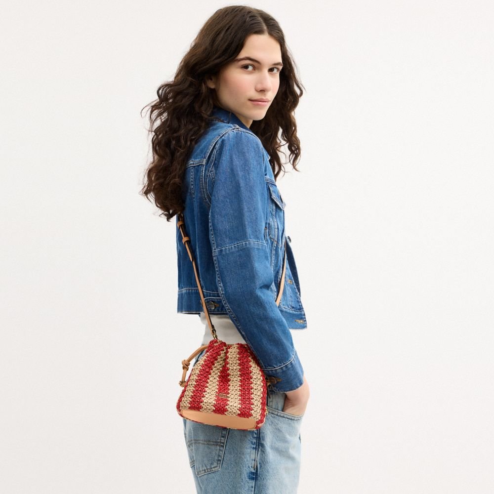 Coach Faye Mini Drawstring Bag With Stripes - Image 3