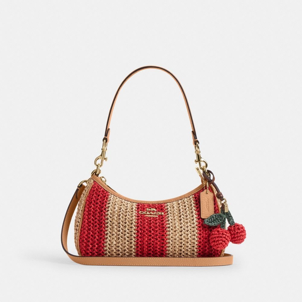Coach Teri Shoulder Bag With Stripes And Charm