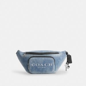 Coach Travis Belt Bag 35 In Loved Denim With Charms