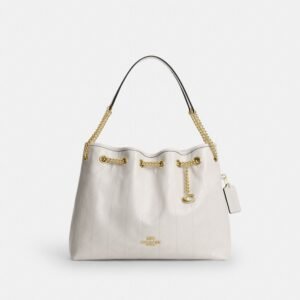 Coach Evelyn Shoulder Bag With Quilting And Charm