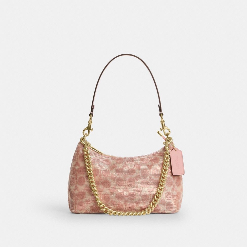 Coach Teri Shoulder Bag In Signature Beaded Satin