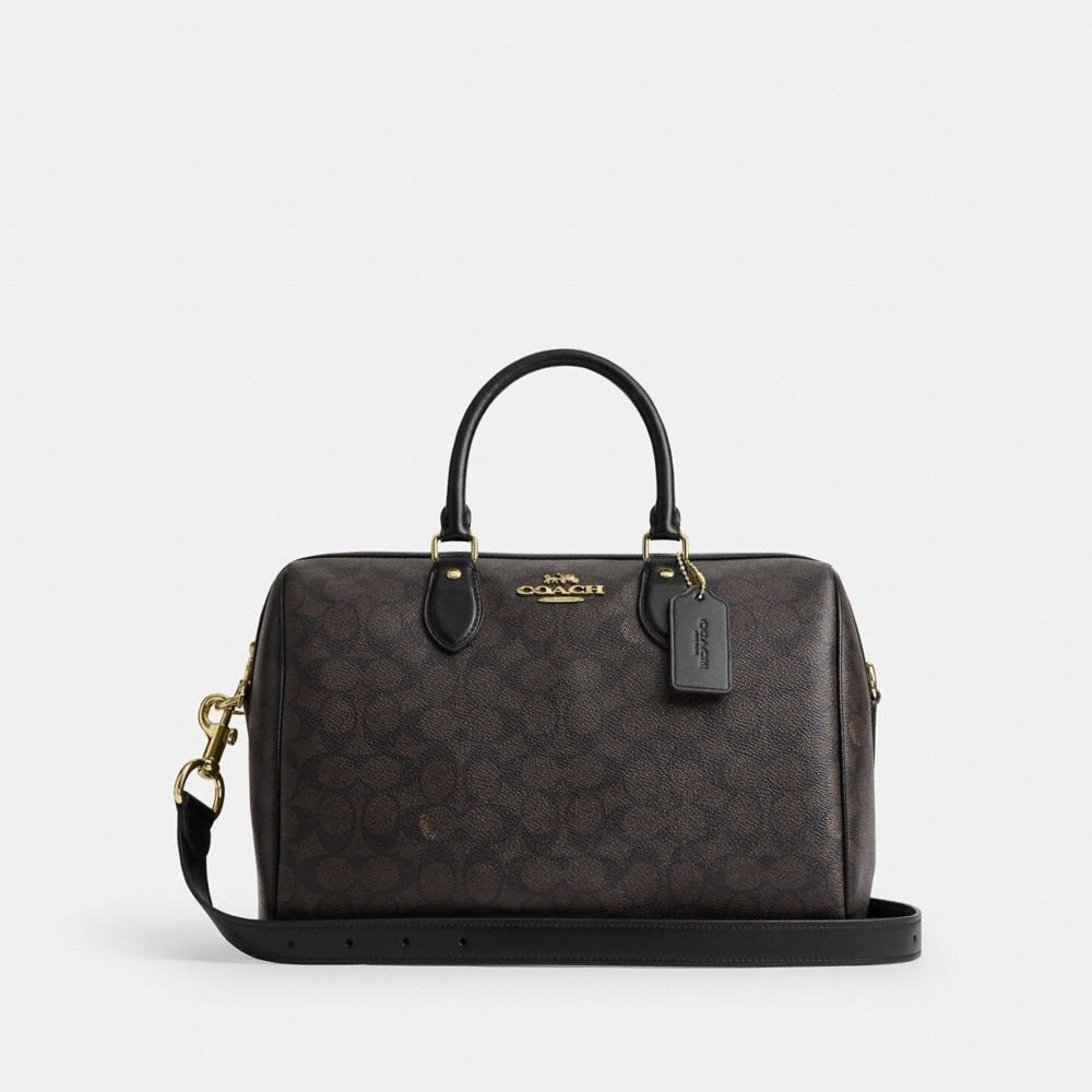 Coach Rowan Large Satchel Bag In Signature Canvas