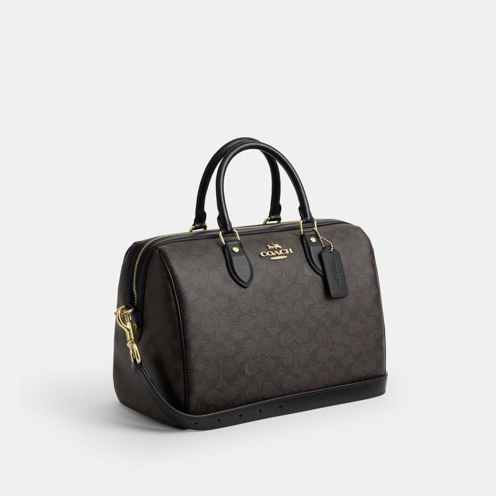 Coach Rowan Large Satchel Bag In Signature Canvas - Image 4