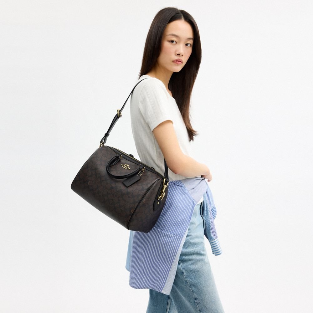Coach Rowan Large Satchel Bag In Signature Canvas - Image 2