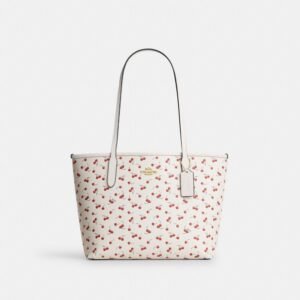 Coach Medium City Tote Bag With Cherry Print