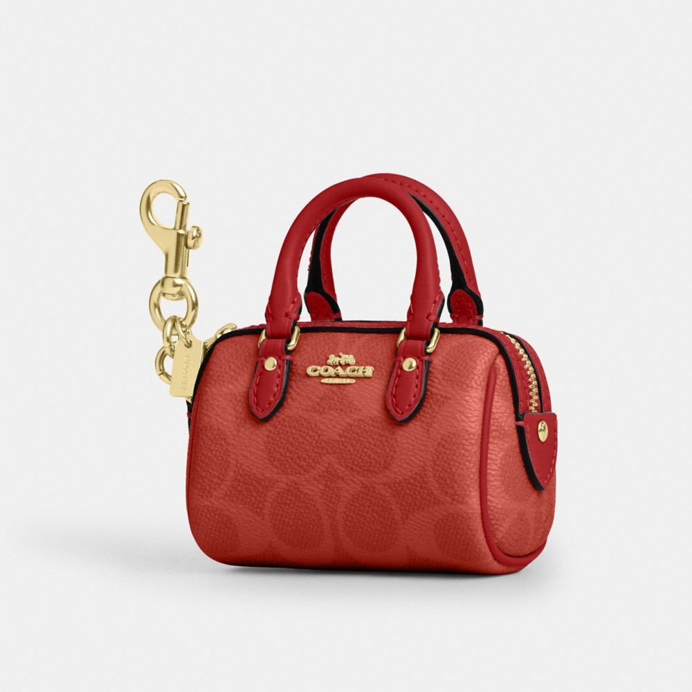 Coach Mini Rowan Bag Charm In Signature Canvas