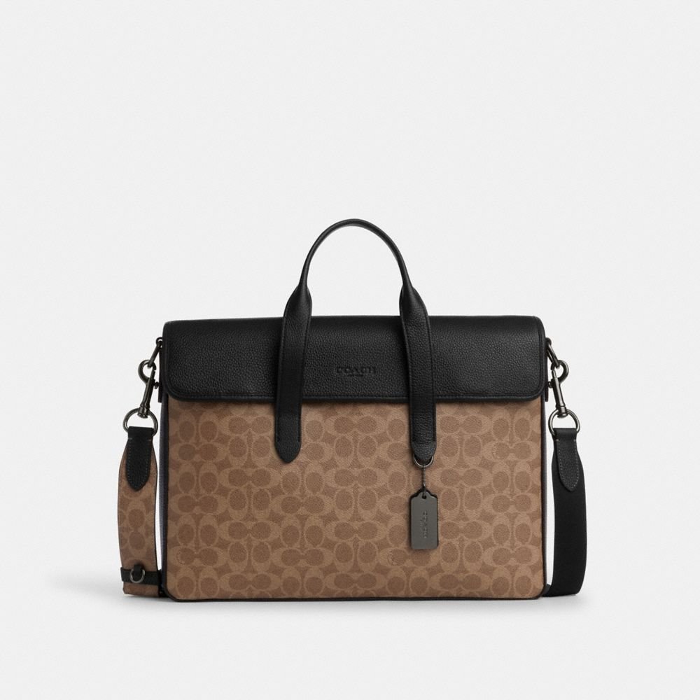 Coach Sullivan Portfolio Brief In Signature Canvas