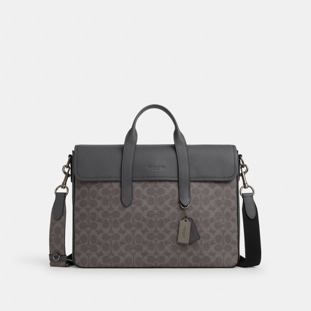 Coach Sullivan Portfolio Brief In Signature Canvas - Image 9
