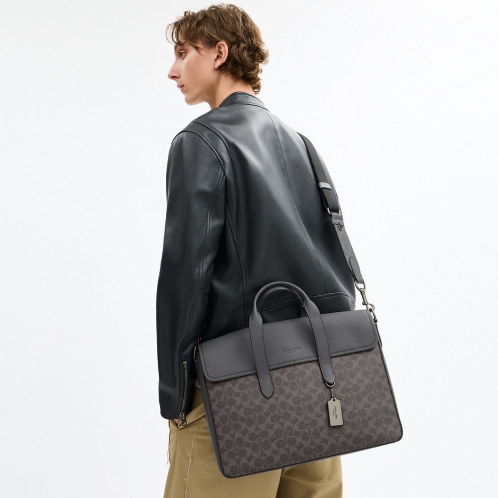 Coach Sullivan Portfolio Brief In Signature Canvas - Image 12