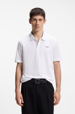 Hugo Boss Cotton-piqué polo shirt with logo print