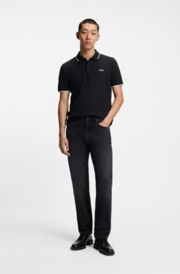Hugo Boss Embroidered-logo slim-fit polo shirt in stretch cotton - Image 3