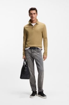 Hugo Boss Long-sleeved polo shirt in interlock cotton with logo - Image 4