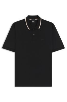 Hugo Boss Slim-fit cotton polo shirt with striped collar - Image 5