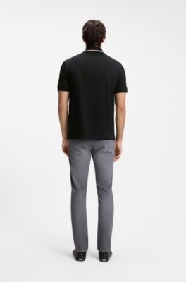 Hugo Boss Slim-fit cotton polo shirt with striped collar - Image 4