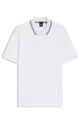 Hugo Boss Slim-fit cotton polo shirt with striped collar - Image 10