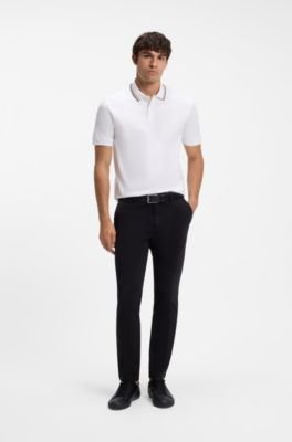 Hugo Boss Slim-fit cotton polo shirt with striped collar - Image 8