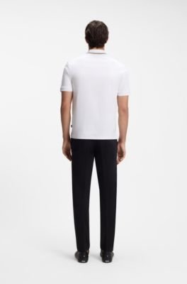 Hugo Boss Slim-fit cotton polo shirt with striped collar - Image 9
