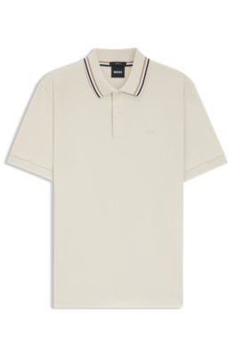 Hugo Boss Slim-fit cotton polo shirt with striped collar - Image 15