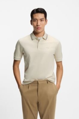 Hugo Boss Slim-fit cotton polo shirt with striped collar - Image 11